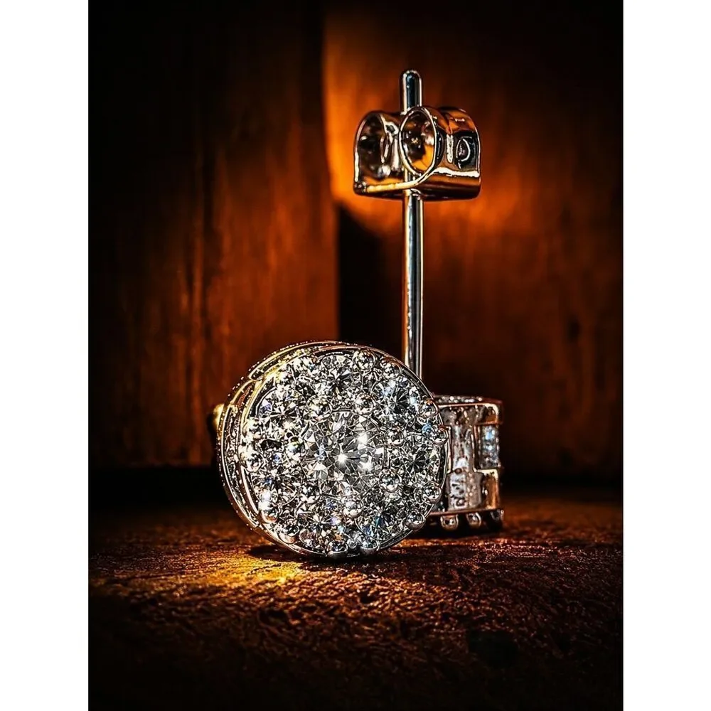 Silver Iced Out Earrings
